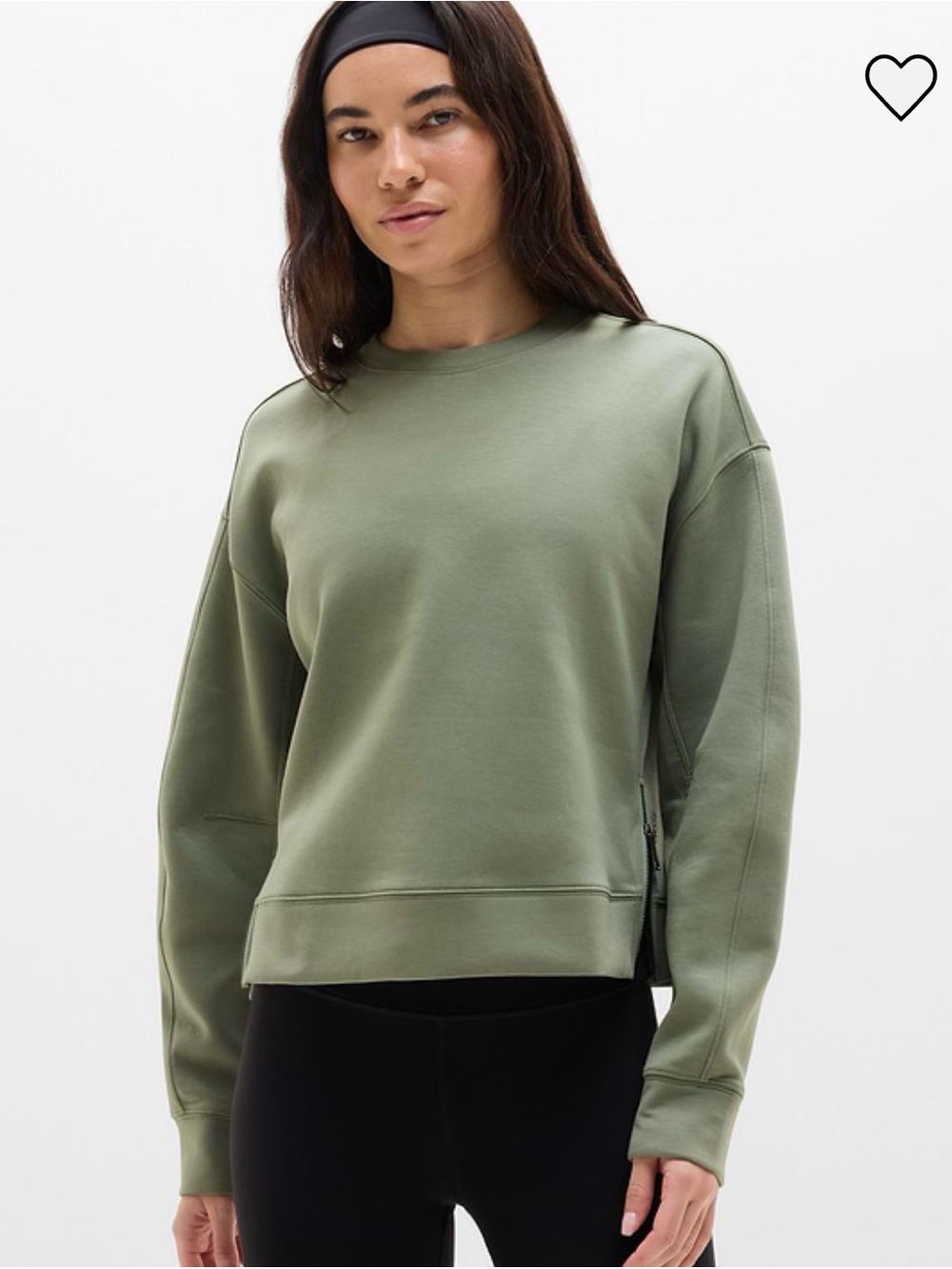Athleta Form Knit Crew Sweatshirt - size M - color: Cacti